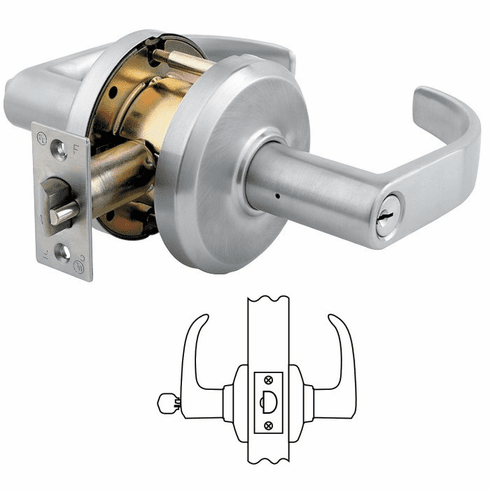 DORMAKABA QCL270-M-626-S4-478S-SC6-ZB Cyl. Lockset (With Thru-Bolts)