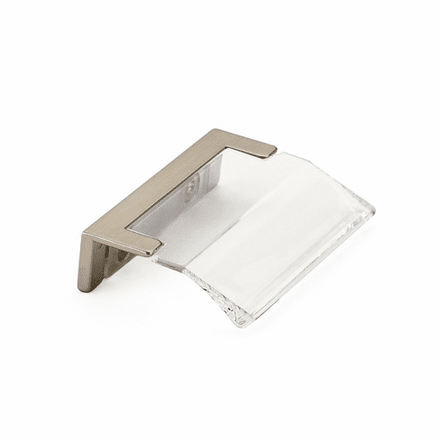 Schaub 323-15-CL Positano, Edge Pull, Satin Nickel, Clear, 1-1/4" cc