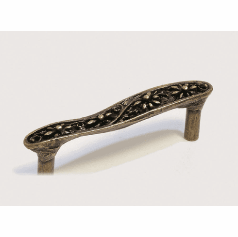 Emenee or307 Flowered Sculptured Pull Length 3-3/4 inch, Width 3/4 inch