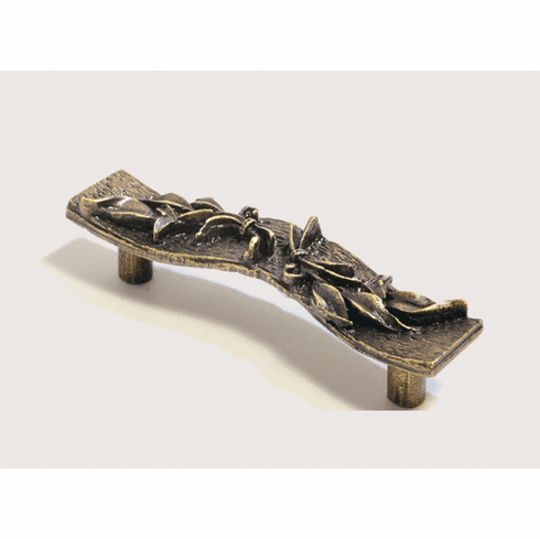 Emenee or330 Small Leaf Texture Pull Length 4 inch, Width 1-1/8 inch