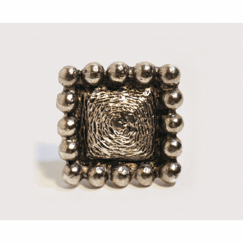 Emenee or335 Bead Edge Texture Small Square Cabinet Knob Length 1 inch