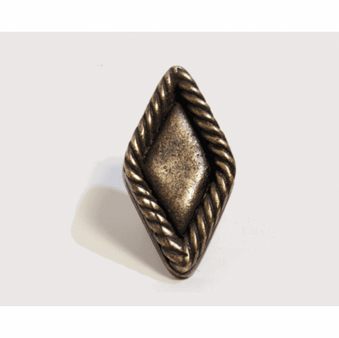 Emenee or386 Rope Edge Diamond Plain Cabinet Knob Length 2-1/4 inch, Width 1 inch