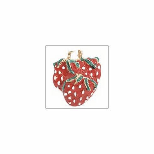 Emenee PFR110-E Strawberries Cabinet Knob 1-1/4 inch x 1-1/2 inch ENM-Enam