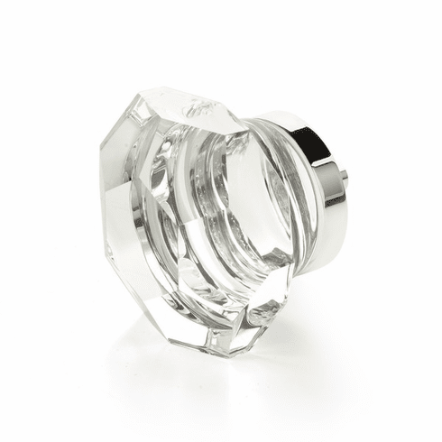 Schaub 54-26 City Lights, Dome Faceted glass knob with brass base in Polished Chrome