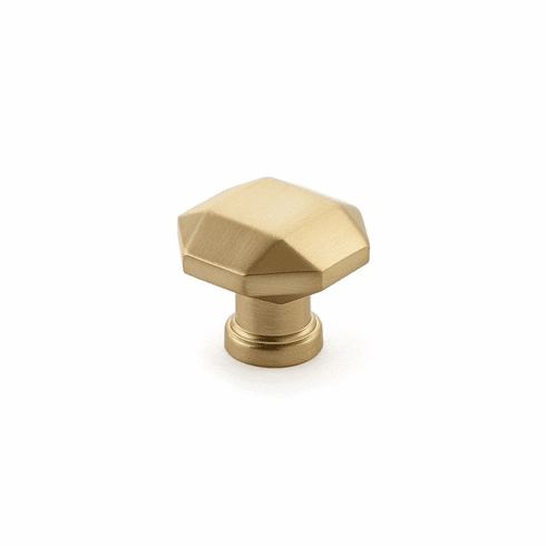 Schaub 531-SSB Menlo Park, Faceted Knob, Signature Satin Brass, 1-1/4"