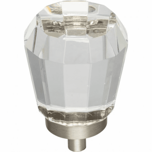 G150L-SN 1-1/4" Overall Length Satin Nickel Faceted Glass Harlow Cabinet Knob