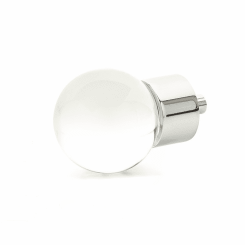 Schaub 59-26 City Lights, Globe Glass Knob with brass base in Polished Chrome