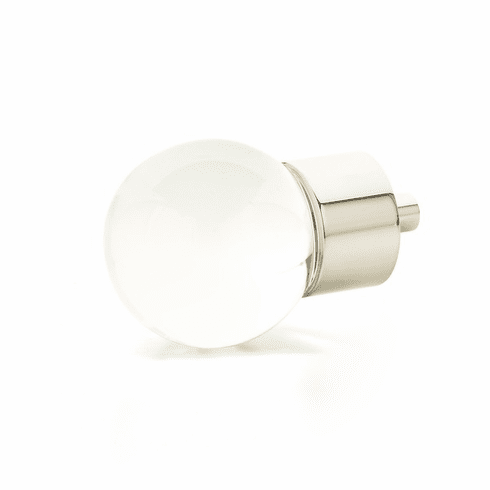 Schaub 59-PN City Lights, Globe Glass Knob with brass base in Polished Nickel