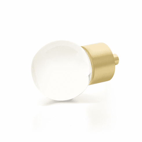 Schaub 59-SB City Lights, Globe Glass Knob with brass base in Satin Brass
