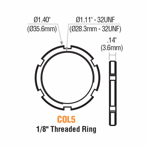 GMS COL5-1 Collar 1/8 Threaded Ring
