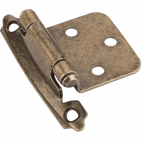 Hardware Resources H5011BB Decorative Self-closing Overlay Hinge, Face Frame Mount - Burnished Brass