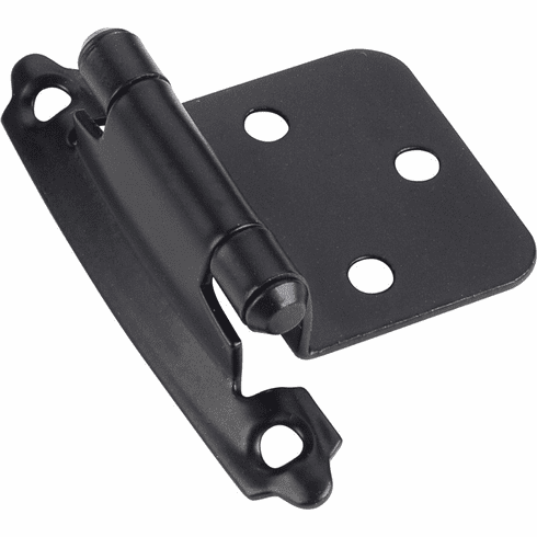 Hardware Resources H5011BLK Decorative Self-closing Overlay Hinge, Face Frame Mount - Black