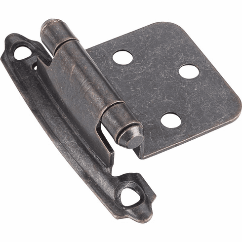 Hardware Resources H5011DBAC Decorative Self-closing Overlay Hinge, Face Frame Mount - Dark Brushed Antique Copper.