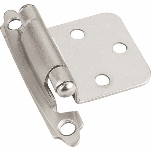Hardware Resources H5011SN Decorative Self-closing Overlay Hinge, Face Frame Mount - Satin Nickel