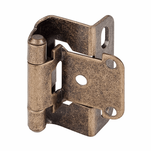 Hardware Resources H7441BB 1/2" Overlay Self-closing Partial Wrap 2 Hole Burnished Brass