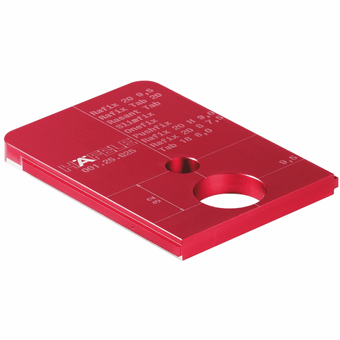 Hafele Red Jig, Drill Guide for Rafix 20, anodized aluminum, Item# 001.25.625, 00125625, 001-25-625