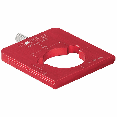 Hafele Red Jig, Drill Guide for 35mm Concealed Hinge, for 45/9.5, anodized aluminum, Item# 001.25.732, 00125732, 001-25-732