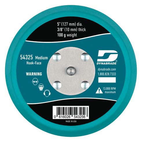 Hafele Disc Pad, 5", Hook-Face, Non-Vacuum, Medium Density, for use with Dynabrade 59020S, model 54325, Item# 005.18.220, 00518220, 005-18-220