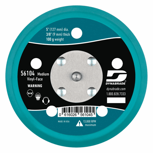Hafele Disc Pad, 5", Vinyl-Face, Vacuum, Medium Density, for use with Dynabrade 59008, 59023, 59039, model 56104, Item# 005.18.221, 00518221, 005-18-221