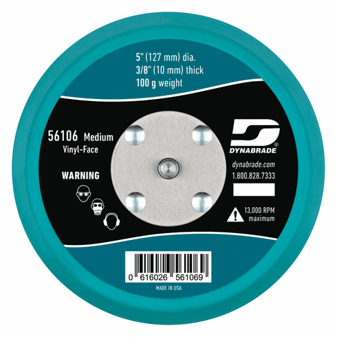 Hafele Disc Pad, 5", Vinyl-Face, Non-Vacuum, Medium Density, for use with Dynabrade 59005, 59020, 59035, model 56106, Item# 005.18.222, 00518222, 005-18-222