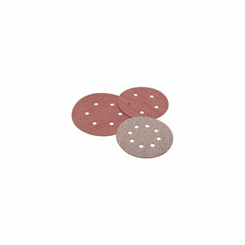 Hafele Abrasive Disc, 5" Aluminum Oxide, Hook-N-Loop, 8 Holes, Premier Red, 80 grit, Item# 005.32.192, 00532192, 005-32-192