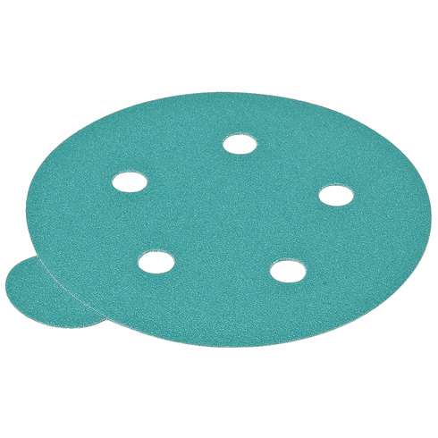Hafele Abrasive Filmbac Disc, PSA Premium 5", Aluminum Oxide, 5 Holes, 100 grit, Item# 005.33.231, 00533231, 005-33-231