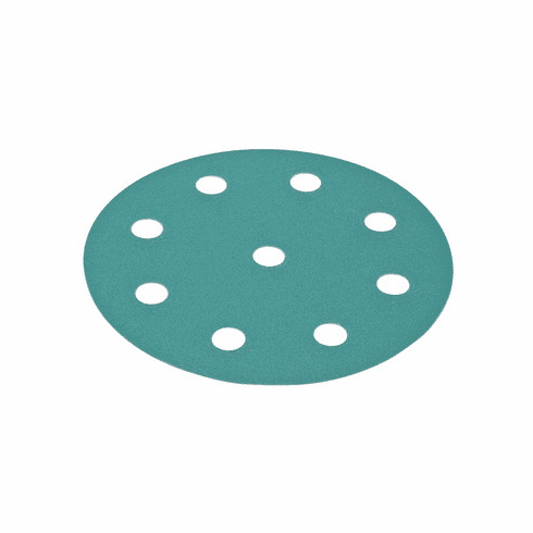 Hafele Abrasive FilmBac Disc, 5" Premium, Aluminum Oxide, Hook-N-Loop, 9 Holes, 220 grit, Item# 005.33.335, 00533335, 005-33-335