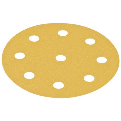 Hafele Abrasive Paper Disc, 6" Aluminum Oxide, Hook-N-Loop, 9 Holes, P80, Item# 005.33.370, 00533370, 005-33-370