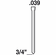 Hafele Straight Strip Brad Nail, 18 Gauge, Senco, 3/4" length, slight head, AY11EAA, Item# 006.50.031, 00650031, 006-50-031