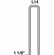 Hafele 1/4" Crown Medium Wire Staple, 18 Gauge, Senco®, 1 1/8" length, bright, L14BRB, Item# 006.50.140, 00650140, 006-50-140