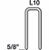 Hafele 1/4" Crown Medium Wire Staple, 18 Gauge, Senco, 5/8" length, galvanized, L10BABN, Item# 006.50.717, 00650717, 006-50-717