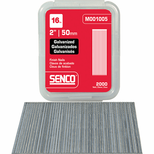 Hafele T-Head Finish Nail, 16 Gauge, Galvanized, Senco, 1 1/2" length, M001003, Item# 006.50.880, 00650880, 006-50-880