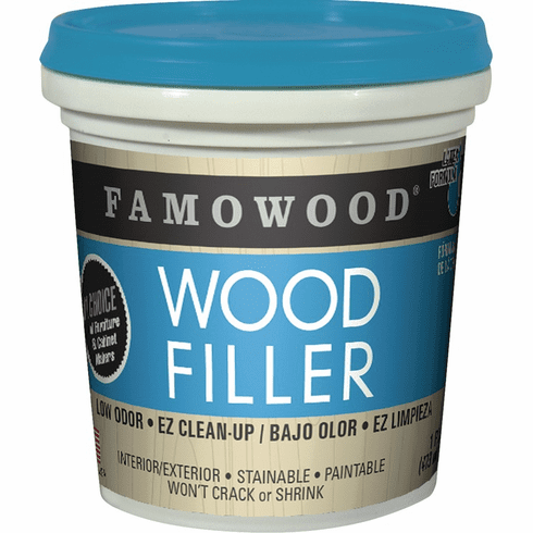 Hafele Latex Wood Filler, FAMOWOOD®, Pint, Red Oak, Item# 007.39.540, 00739540, 007-39-540