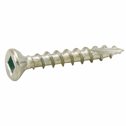 Hafele Zip-R Screw, Flat Countersunk Head, #2 Square Drive, with Nibs, #6 x 5/8", Full Thread, Zinc, Bulk (30,000/bx), Item# 010.22.943, 01022943, 010-22-943
