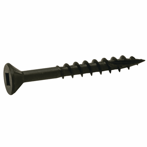 Hafele Zip-R Screw, Flat Countersunk Head, #2 Square Drive, with Nibs, #8 x 2 1/2", Partial, Black Oxide; alternative for 010.22.074, Item# 010.22.985, 01022985, 010-22-985