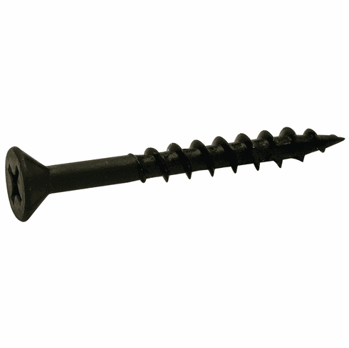 Hafele Zip-R Screw, Flat Countersunk Head, #2 Phillips, with Nibs, Steel, #8 x 1 5/8", Partial Thread, Black Oxide, Item# 010.23.080, 01023080, 010-23-080