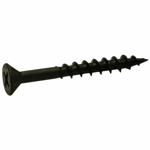 Hafele Zip-R Screw, Flat Countersunk Head, #2 Phillips, with Nibs, Steel, #8 x 1 3/4", Partial, Black Oxide; alternative for 010.23.070, Item# 010.23.152, 01023152, 010-23-152