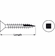 Hafele Zip-R Screw, Flat Countersunk Head, #2 Square Drive, #6 x 3/4", full thread, black oxide, Item# 010.70.045, 01070045, 010-70-045