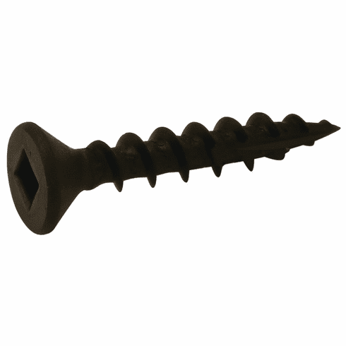 Hafele Zip-R Screw, Flat Countersunk Head, #2 Square Drive, #6 x 1 3/4", partial thread, black oxide, Item# 010.70.050, 01070050, 010-70-050