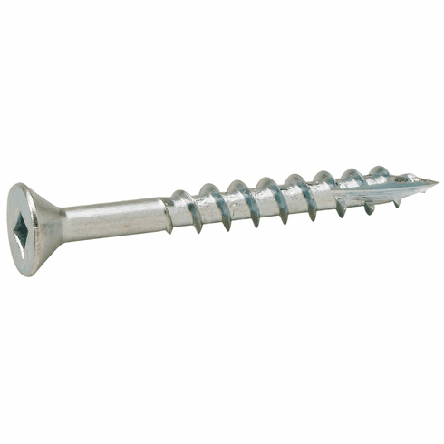 Hafele Zip-R Screw, Flat Countersunk Head, #2 Square Drive, Type 17, #6 x 1 1/2", partial thread, zinc, Item# 010.70.949, 01070949, 010-70-949