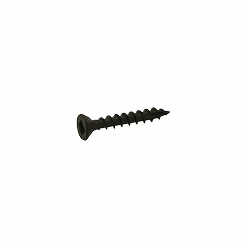 Hafele Zip-R Screw, Flat Countersunk Head, #2 Square Drive, with Nibs, #6 x 1", Full Thread, Black Oxide, Item# 010.72.046, 01072046, 010-72-046