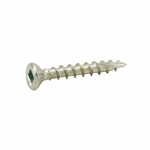 Hafele Zip-R Screw, Flat Countersunk Head, #2 Square Drive, with Nibs, #6 x 1", Full Thread, Zinc, (1,000/bx), Item# 010.72.946, 01072946, 010-72-946