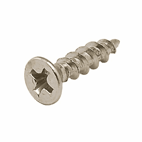 Hafele Wood Screw, Flat Head Countersunk, Phillips Drive, Nickel, #6 x 3/4", Item# 010.77.610, 01077610, 010-77-610