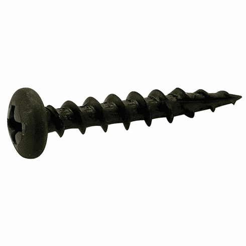 Hafele Zip-R Screw, Pan Head, #2 Phillips Drive, #8 x 1", full thread, black oxide, Item# 010.83.066, 01083066, 010-83-066