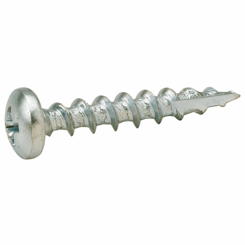 Hafele Zip-R Screw, Pan Head, #2 Phillips Drive, #8 x 1", full thread, zinc, Item# 010.83.966, 01083966, 010-83-966