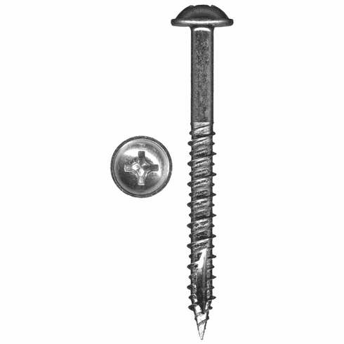 Hafele Cabinet Installation Quickscrew, Washer Head, Partial Thread, Phillips, #14, Length: 3"; Zinc, Bulk Pack, Item# 010.88.902, 01088902, 010-88-902