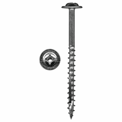Hafele Cabinet Installation Screw, Round Washer Head, #2 Square Drive; Length #10 x 4", Item# 010.89.904, 01089904, 010-89-904