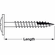 Hafele Round Washer Head Screw, Type 17 Threads, Length #8 1 1/4"; #2 Square Drive, Item# 013.32.906, 01332906, 013-32-906