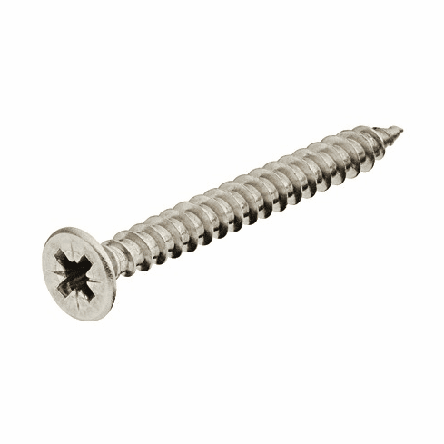 Hafele Chipboard Screw, Hospa, stainless steel, countersunk head, PZ, fully threaded, #6 x 1 1/8", thread Ø: 3.5 mm, Item# 014.70.686, 01470686, 014-70-686