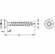 Hafele Chipboard Screw, Hospa, stainless steel, countersunk head, PZ, fully threaded, #6 x 1 1/8", thread Ø: 3.5 mm, Item# 014.70.686, 01470686, 014-70-686